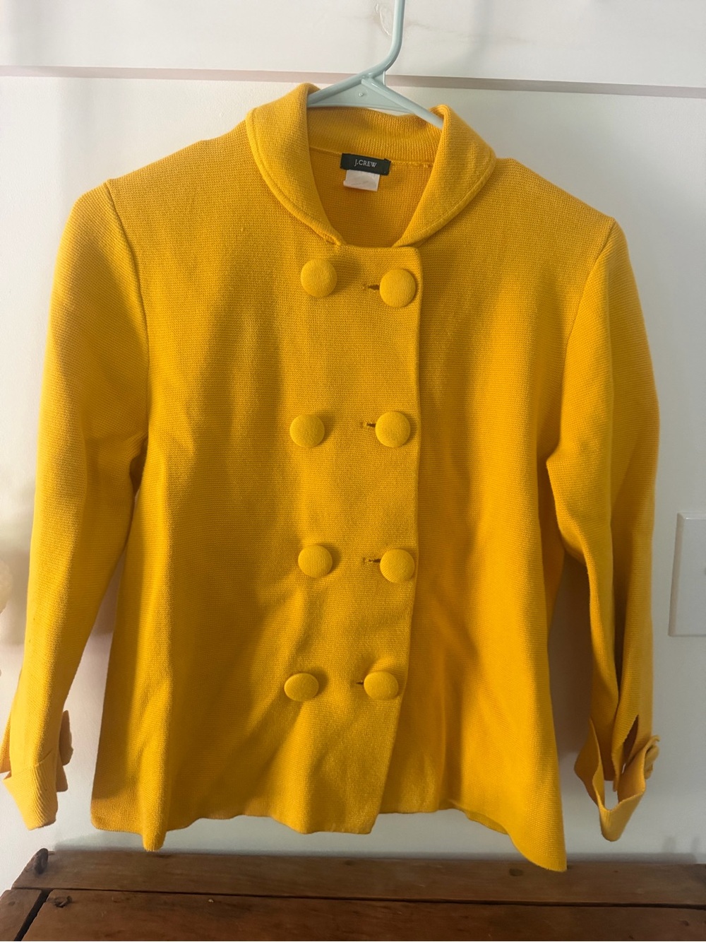 J. Crew Women’s Yellow Double-Breasted Jacket-women’s Medium